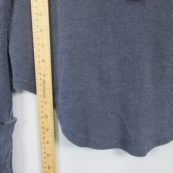 We The Free People Anakin Thermal Top Women XS Blue Boho Lounge Collared 342 - Picture 7 of 11